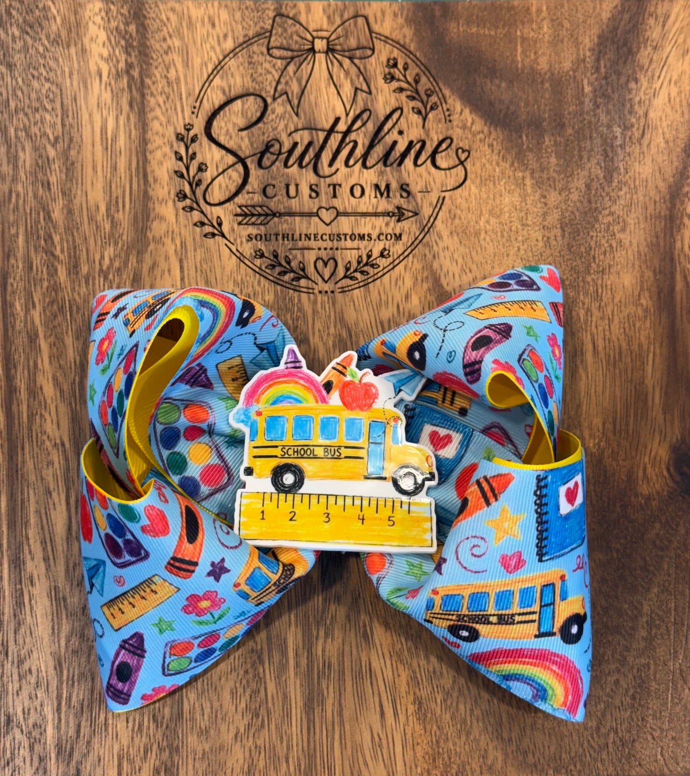 School bus hair bow