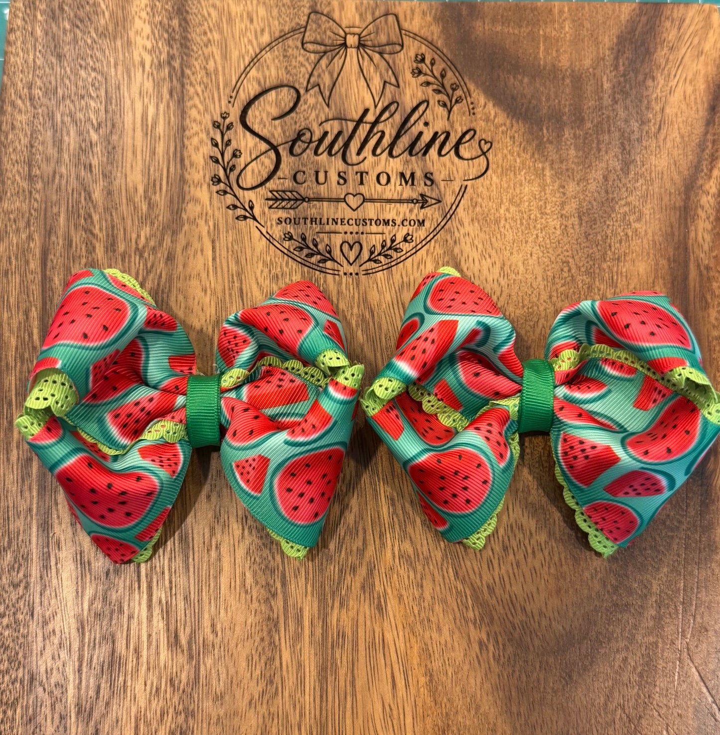 Watermelon hair bow set