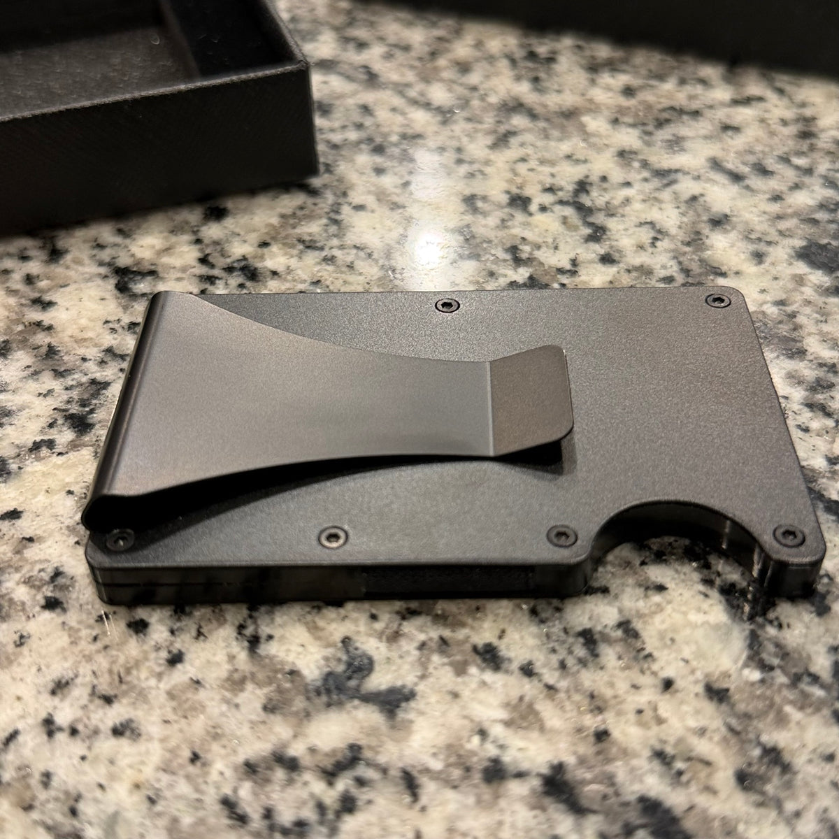 Back of lineman wallet showing metal money clip
