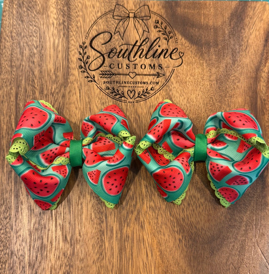 Watermelon hair bow set